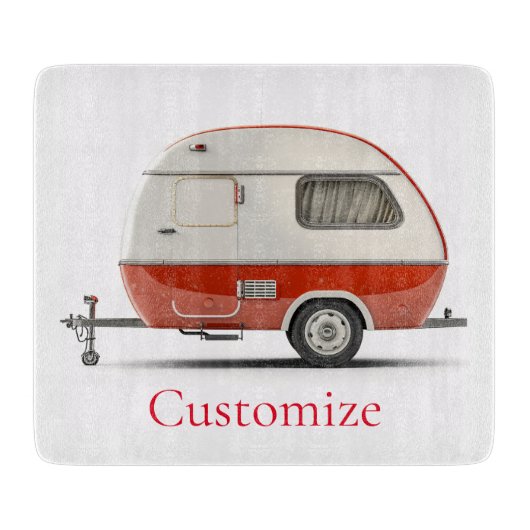 Planche À Découper Camper Teardrop Classic Retro Thunder_Cove (Devant)