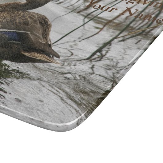 Planche À Découper Canard gris sur la nuit du lac (Coin)