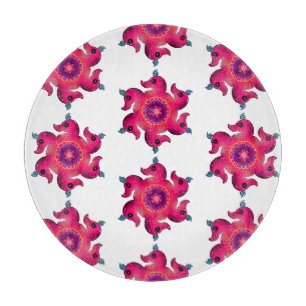 Planche À Découper Canard rose floral mandala   Joli oiseau décoratif