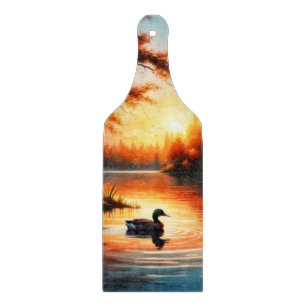 Planche À Découper Canard sur le ruisseau