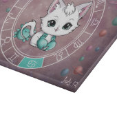 Planche À Découper Cancer astrologique Cute cat Zodiac Wheel (Coin)