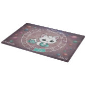 Planche À Découper Cancer astrologique Cute cat Zodiac Wheel (Coin)