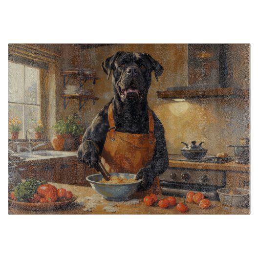 Planche À Découper Cane Corso Cooking in Kitchen (Devant)