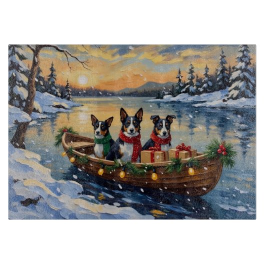 Planche À Découper Cane Corso Noël Bateau Fêtes (Devant)