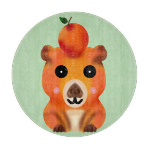 Planche À Découper Capybara Mignon et Flou avec Orange   Ar Kawaii