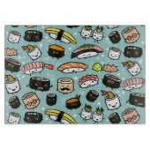 Planche À Découper Caractères Sushi Cute | Kawaii Sushi Motif (Devant)