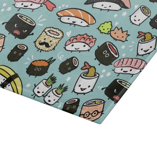 Planche À Découper Caractères Sushi Cute | Kawaii Sushi Motif (Coin)