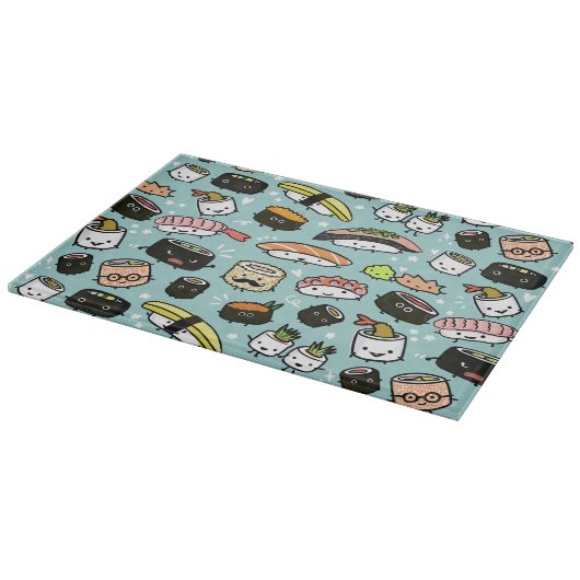 Planche À Découper Caractères Sushi Cute | Kawaii Sushi Motif (Coin)