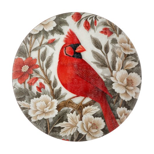 Planche À Découper Cardinal du Nord Oiseau Belle Flore (Devant)