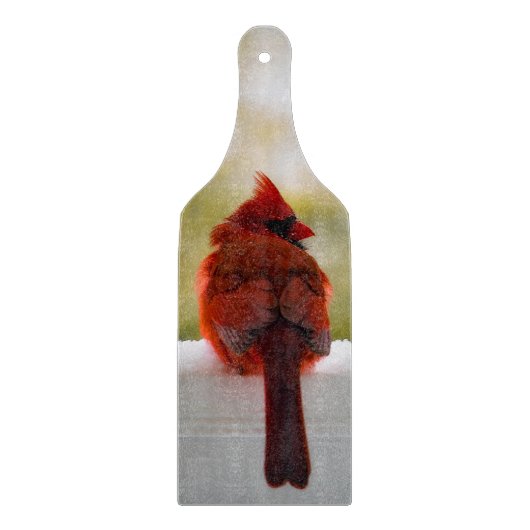 Planche À Découper Cardinal En Neige (Devant)