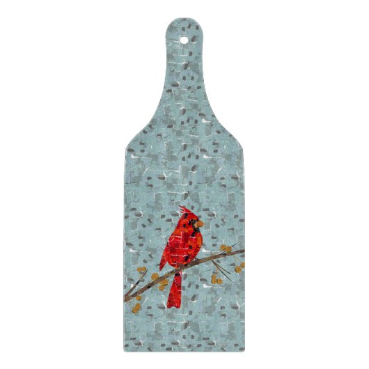 Planche À Découper Cardinal rouge, l'oiseau de Noël (Devant)