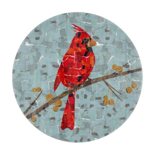 Planche À Découper Cardinal rouge, l'oiseau de Noël (Devant)