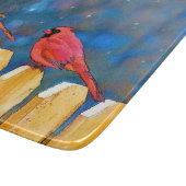 Planche À Découper Cardinals on the Fence Painting - Art original (Coin)