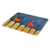 Planche À Découper Cardinals on the Fence Painting - Art original (Coin)