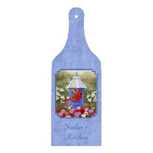 Planche À Découper Cardinaux et Rond Birdhouse Blue
