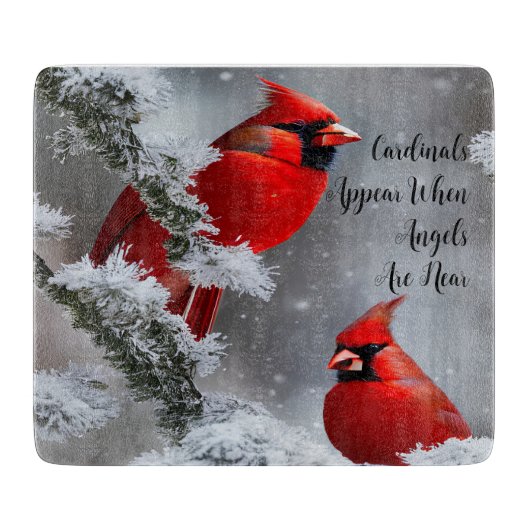 Planche à découper Cardinaux rouges Les anges sont (Devant)