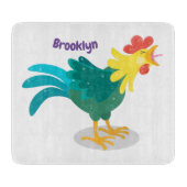 Planche À Découper Caricature amusante du coq à rames (Devant)