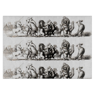 Planche À Découper Caricature animale Unicorne Elephant Lion Zoo