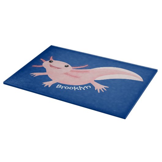 Planche À Découper Caricature axolotl rose mignon (Coin)