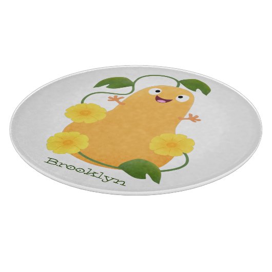 Planche À Découper Caricature citrouille gourde en beuret joyeux (Coin)