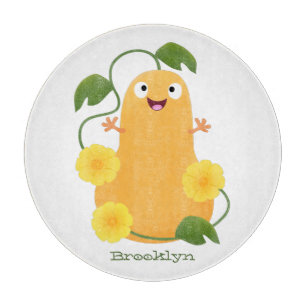 Planche À Découper Caricature citrouille gourde en beuret joyeux