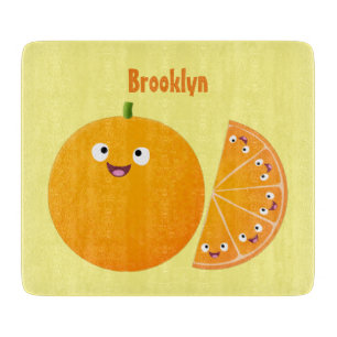 Planche À Découper Caricature d'agrumes d'orange