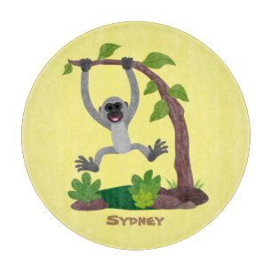 Planche À Découper Caricature de bande de gibbon joyeux