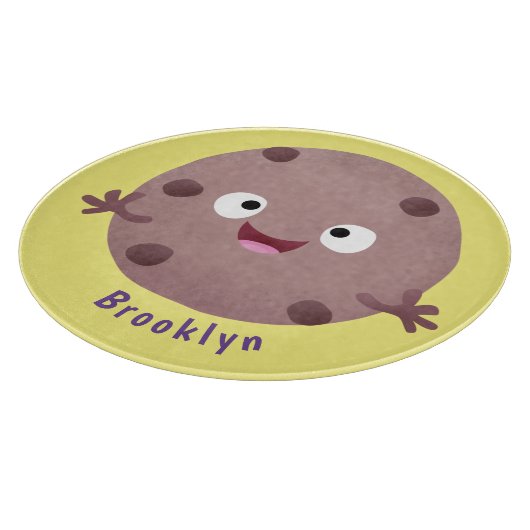 Planche À Découper Caricature de biscuit à puce en chocolat (Coin)