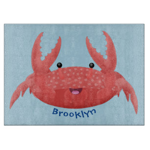Planche À Découper Caricature de crabe rouge cuite