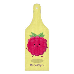 Planche À Découper Caricature de framboise très heureuse