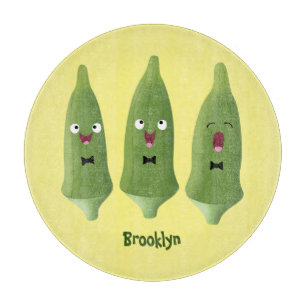 Planche À Découper Caricature de légumes de l'okra chantante mignonne