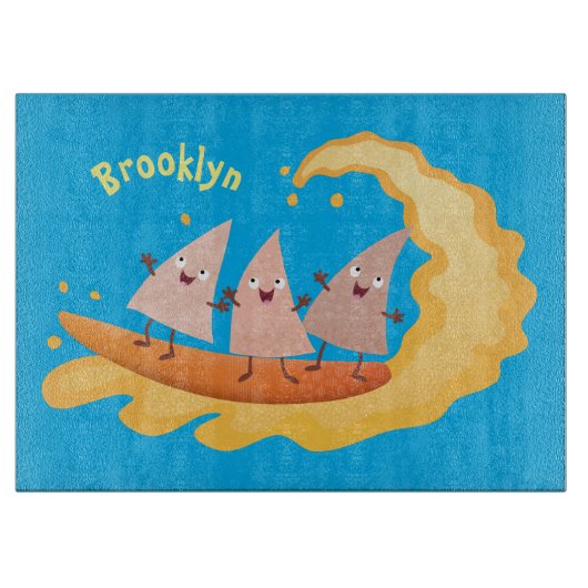 Planche À Découper Caricature de surf pour chips de maïs mignonette n (Devant)