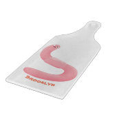 Planche À Découper Caricature de vers de terre rose joli (Coin)