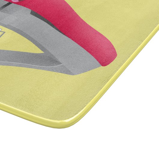 Planche À Découper Caricature en agrafeuse rouge pâle (Coin)