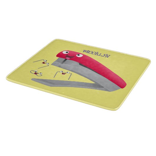 Planche À Découper Caricature en agrafeuse rouge pâle (Coin)