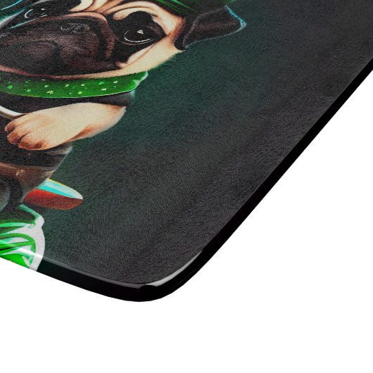 Planche À Découper Carlin Chien Conduite Vélo St. Patrick's Day (Coin)