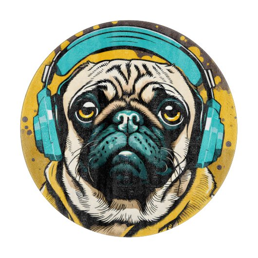 Planche À Découper Carlin portant un casque (Devant)