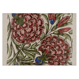 Planche À Découper Carreau de fleur d'œillet Art antique rustique De