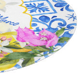 Planche À Découper Carreaux bleus citron Bougainvillea cadeau de mari (Coin)