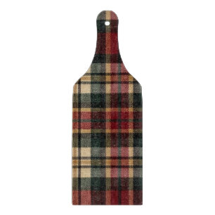 Planche À Découper Carreaux de flanelle rouge et vert forêt