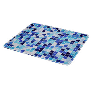 Planche À Découper Carreaux de Piscine, Carreaux de Mosaïque Bleus, M