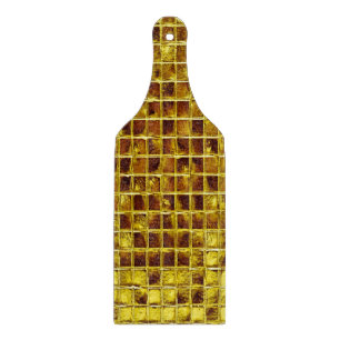 Planche À Découper Carreaux en mosaïque d'or Elégant verre moderne de