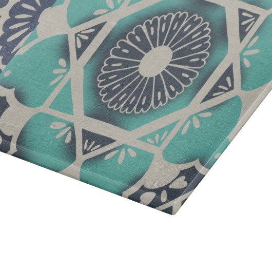 Planche À Découper Carrelage bleu Batik II (Coin)