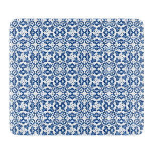 Planche À Découper Carrelage bleu en verre