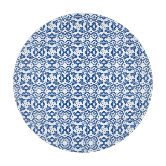 Planche À Découper Carrelage bleu en verre (Devant)