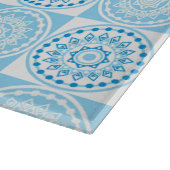 Planche À Découper Carrelage bleu en verre (Coin)