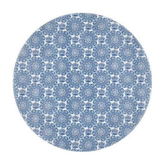 Planche À Découper Carrelage bleu en verre (Devant)