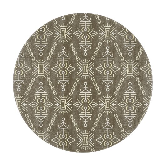 Planche À Découper Carrelage Boho Tirée À Main Ethnique (Devant)