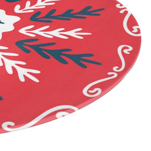 Planche À Découper Carrelage de Noël Folk Doodle Art (Coin)