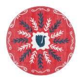 Planche À Découper Carrelage de Noël Folk Doodle Art (Devant)